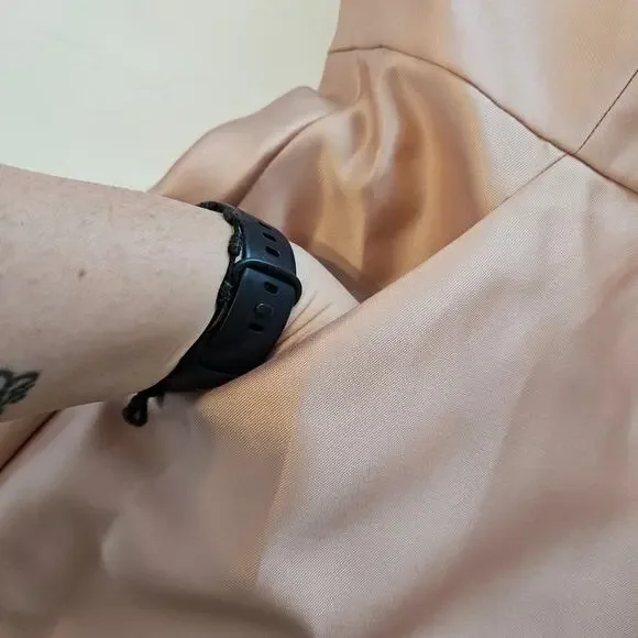 Alfred Sung Satin Twill Strapless Notch Dress Pockets in Toasted Sugar Size 16 - Picture 4 of 10